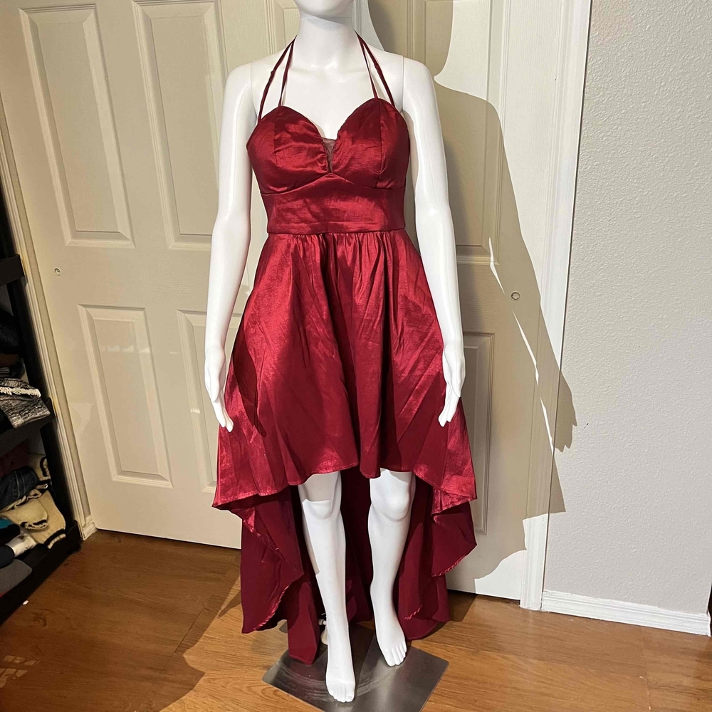 Y2K Vintage B. Smart Vampire Gothic Hi-Lo Dress Cache Halter Womens